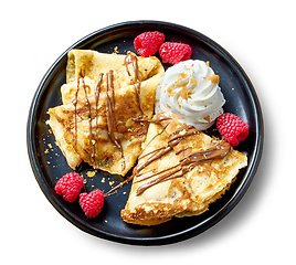 Image showing plate of freshly baked crepes