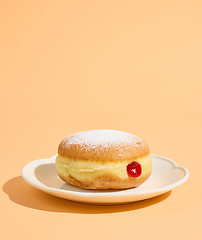 Image showing freshly baked jelly donut