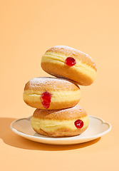 Image showing freshly baked jelly donuts