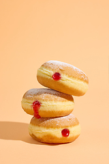 Image showing freshly baked jelly donuts