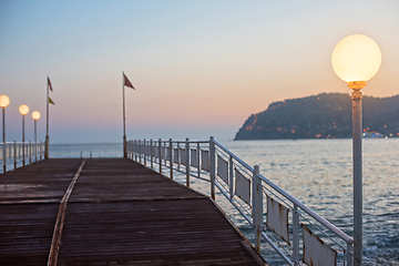 Image showing Alanya dock in the evening