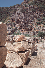 Image showing Ancient lycian Myra rock tomb