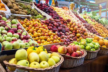 Image showing Assortment of fruits at market