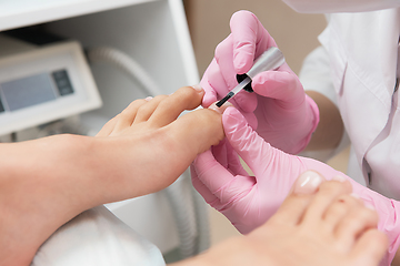 Image showing Procedure of pedicure in beauty salon