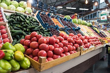 Image showing Vegetable farmer market counter