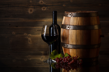 Image showing Still life with red wine