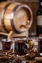 Image showing Mulled wine with cinnamon