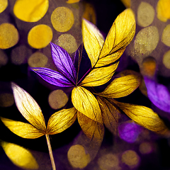 Image showing Purple and yellow abstract flower Illustration.