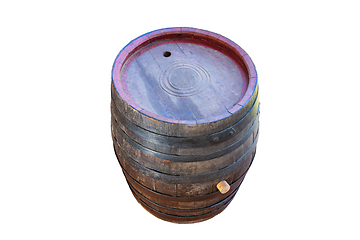 Image showing very old wooden barrel