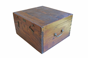 Image showing vintage wooden box on white background