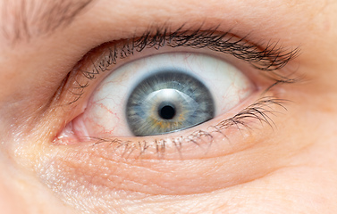 Image showing Middle age woman eye macro