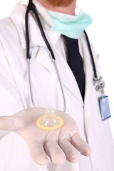 Image showing doctor with condom