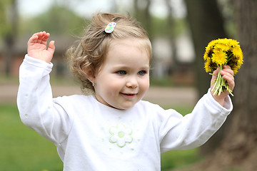 Image showing pretty girl with flower