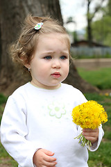 Image showing pretty girl with flower