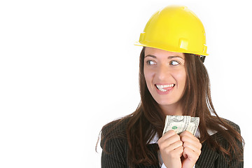 Image showing businesswoman with earnings 