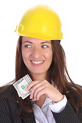 Image showing businesswoman with earnings 