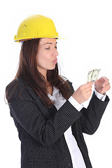 Image showing businesswoman with earnings 