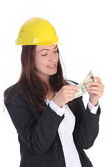 Image showing businesswoman with earnings 