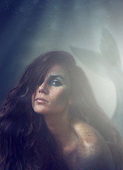 Image showing Oceans daughter. A cropped portrait of a beautiful mermaid - ALL design on this image is created from scratch by Yuri Arcurs team of professionals for this particular photo shoot.
