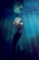 Image showing Underwater goddess. A gorgeous mermaid underwater - ALL design on this image is created from scratch by Yuri Arcurs team of professionals for this particular photo shoot.
