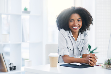 Image showing My dream is to become the greatest in the game. Portrait of a young businesswoman working in an office.