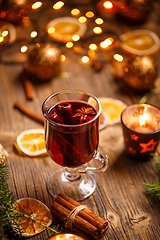 Image showing Glass with mulled wine