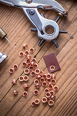 Image showing Punch tool with eyelet rings