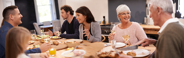 Image showing Friends and family are the true gifts in life. Shot of a family sitting down to dinner.