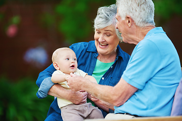 Image showing Be the grandparent you want them to remember. Cropped shot of a senior couple spending time with their grandson.