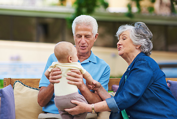 Image showing Grandchildren complete lifes circle. Cropped shot of a senior couple spending time with their grandson.