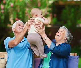 Image showing Thank heaven for little boys. Cropped shot of a senior couple spending time with their grandson.