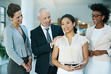 Image showing I lead by example in all situations. Portrait of a group of businesspeople standing together.