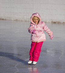 Image showing Child in Pink Ice Skating