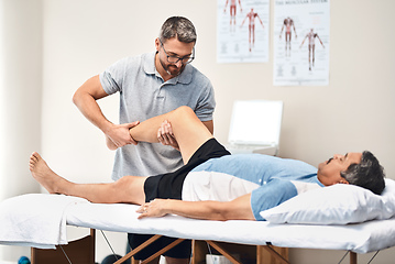 Image showing Rehabilitation is a long and important journey to full recovery. Shot of a senior man going through rehabilitation with his physiotherapist.