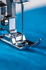 Image showing Sewing machine and fabric