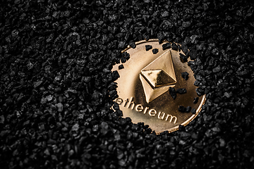 Image showing Ethereum cryptocurrency golden coin