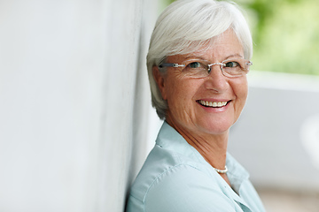 Image showing Inhale confidence, exhale doubt. Portrait of a senior woman smiling at the camera.