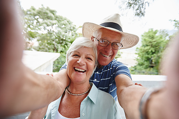 Image showing Our sunday selfie. Shot of a happy senior couple taking a selfie.