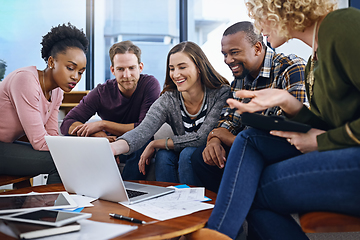 Image showing Working through ways to bring their best concepts to life. Cropped shot of a team of designers working together in the office.