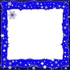Image showing Abstract winter dark blue background