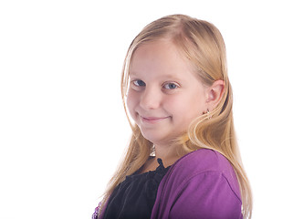 Image showing Smiling Girl in Purple