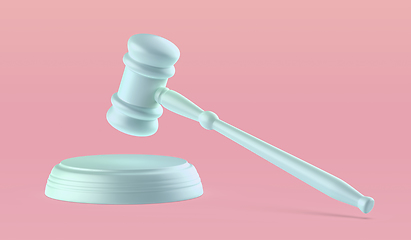 Image showing Cartoon style gavel and sound block