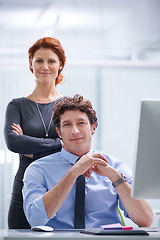 Image showing Theyre the companys core. Portrait of young business professionals posing in an office.