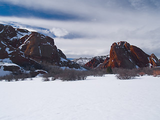 Image showing Winter and Red Rocks