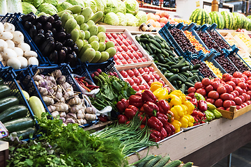 Image showing Vegetable farmer market counter