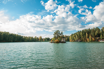 Image showing Summer landscape of lake with crystal and fresh water Aya