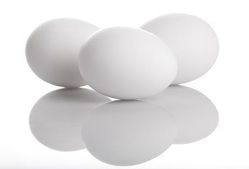 Image showing Three White Eggs