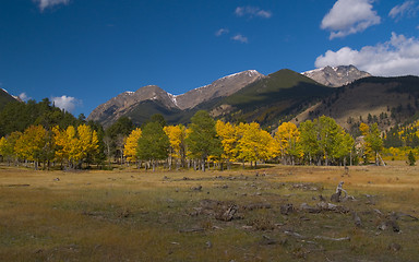 Image showing Three Mountains in Autumn