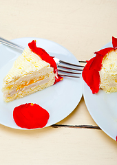 Image showing whipped cream mango cake