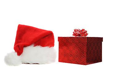 Image showing Santa hat and gift